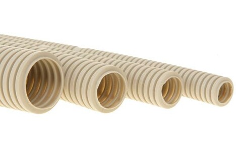Plastic and metal corrugated pipe for electrical wiring