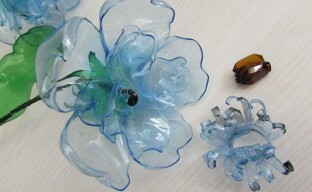 Hoe maak je eenvoudige bloemen van plastic flessen