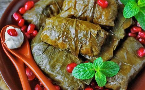 Receptura Dolma v hroznových listech z arménské a ázerbájdžánské kuchyně