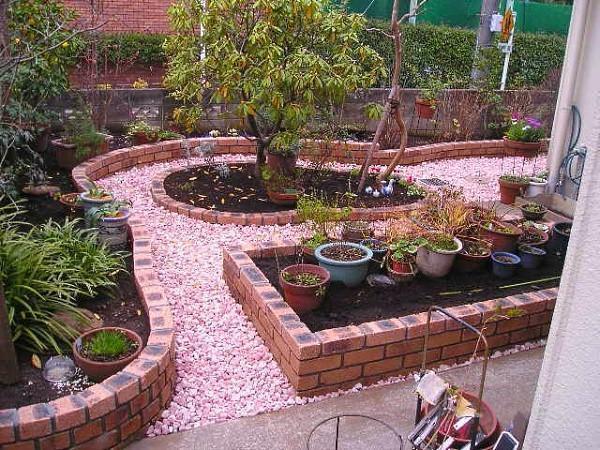 flower beds made of bricks