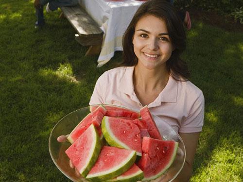 Zoete geurige watermeloen zonder aders