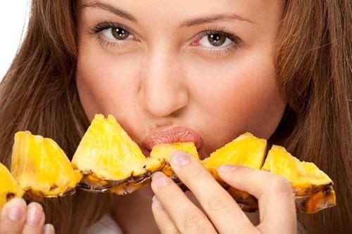 The fragrant juicy pulp of pineapple contains many vitamins and trace elements