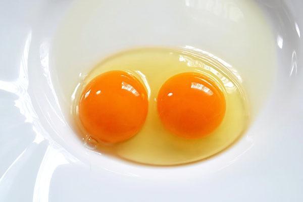 kaksi keltuaista munassa