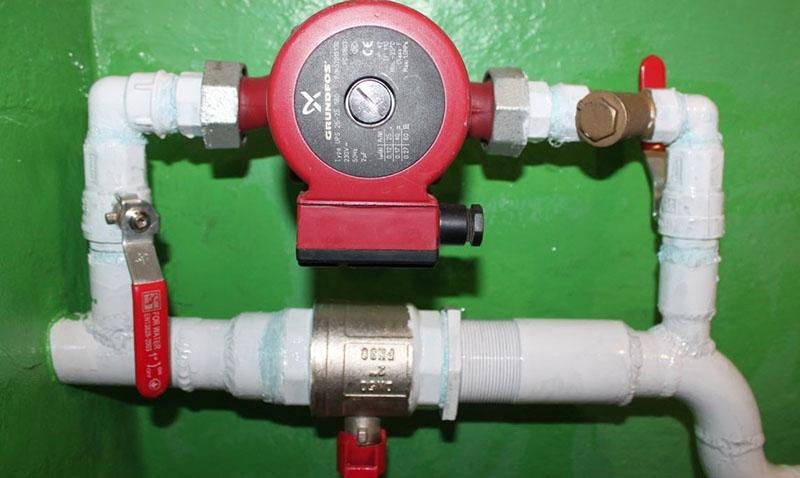 option of connecting the circulation pump to the system