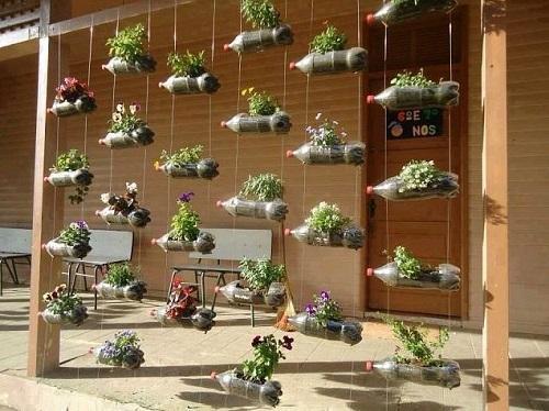 suspended horizontal flower bed