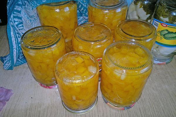 squash jam with lemons for the winter
