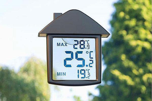digitale thermometer met transparant display