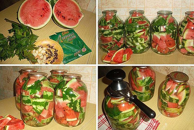 einfache Rezepte für Wassermelonen für den Winter in Gläsern