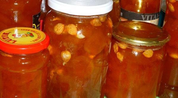 apricot jam with pits and almonds
