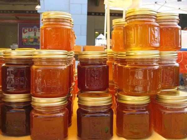 armazenando mel em potes