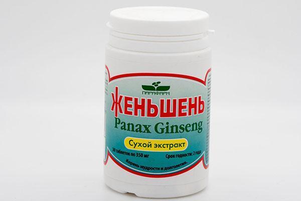 the tablets contain ginseng root