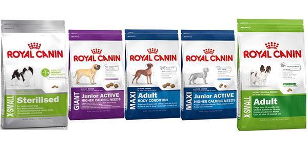 assortment of royal canin dog food