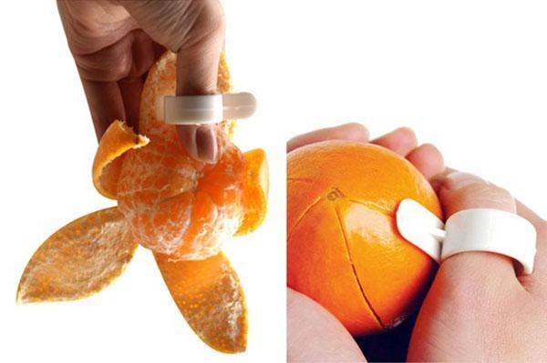 descascando tangerina com rapidez e facilidade