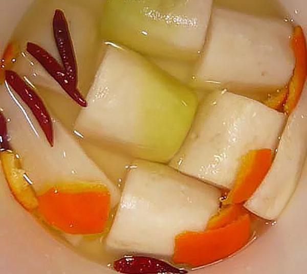 pickled daikon for a snack