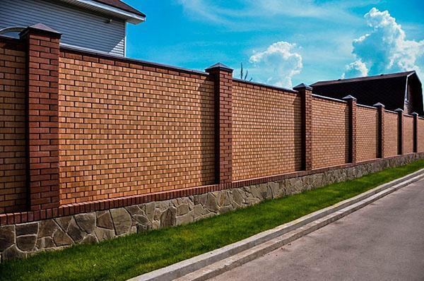 high brick fence