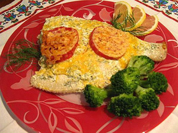 flounder baked in sour cream