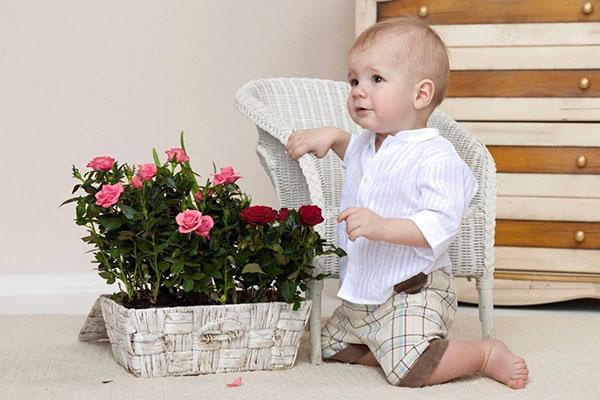 flowers and baby