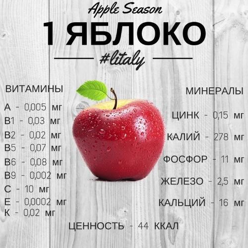 витаминен състав на ябълка