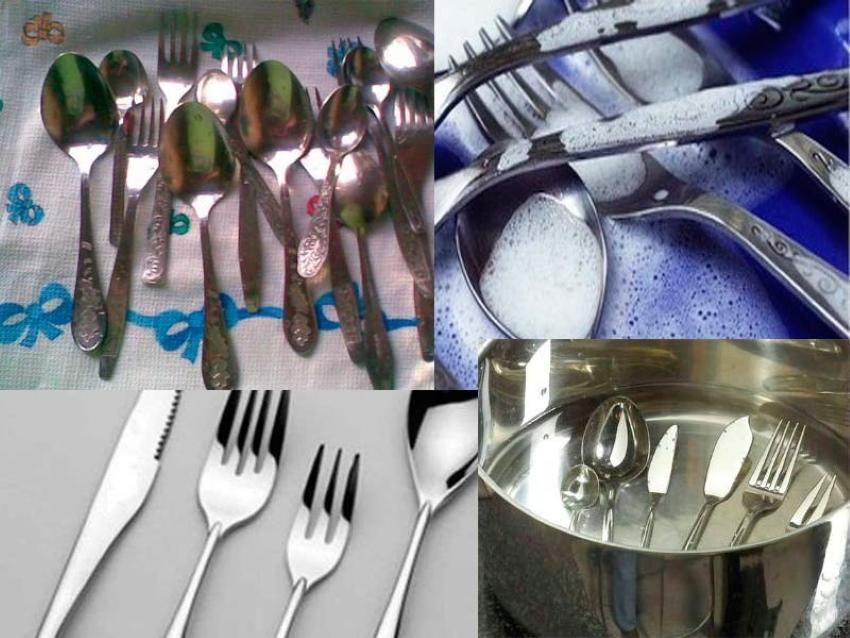 how to wash spoons and forks to shine