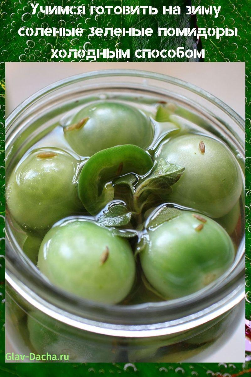 koude ingemaakte groene tomaten