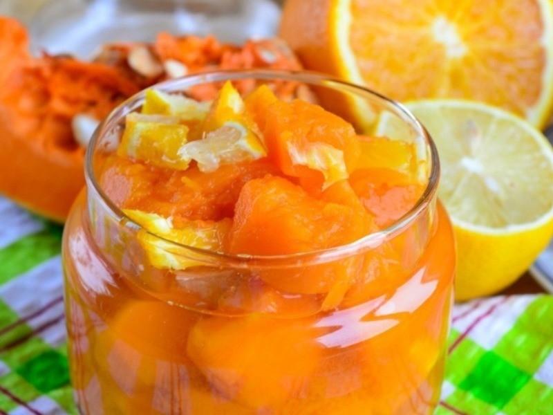 tekvicový džem s citrónom a pomarančom