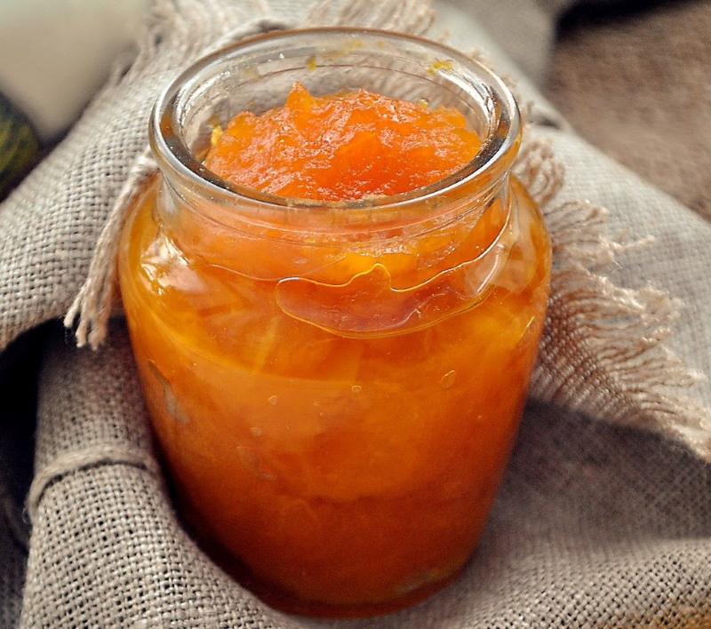 thick pumpkin jam with citrus fruits